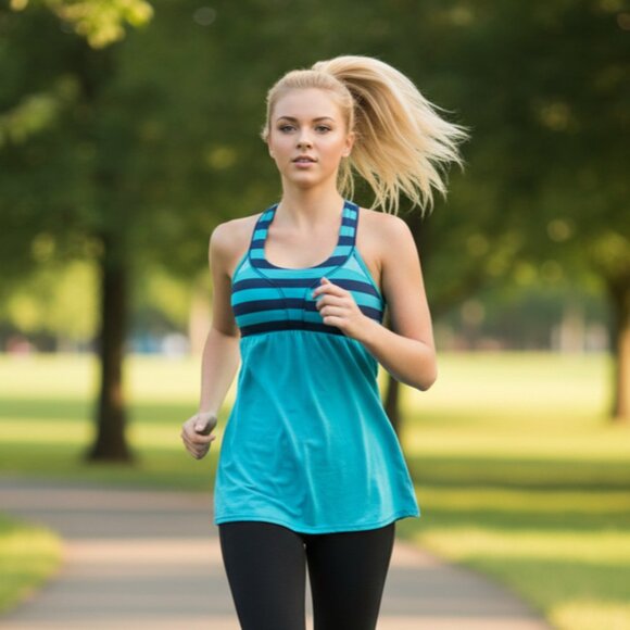 lululemon athletica Tops - Lululemon 2-In-Run Micro Macro Stripe Tank
